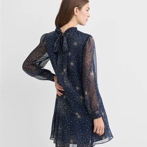 LOFT Starry Night Blue Long Sleeve Dress